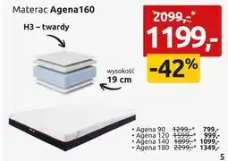 Black Red White Materac piankowy memory Agena 160x200 H3 oferta