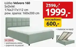 Black Red White Łóżko tapicerowane Velvoro 160x200 z pojemnikiem i stelażem oferta