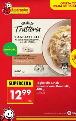 Biedronka Tagliatelle w sosie pieczarkowo-śmietanowym ze schabem oferta