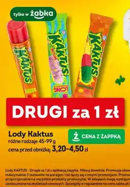 Żabka Lody Kaktus różne rodzaje oferta