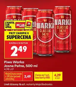 Biedronka Piwo Classic jasne pełne oferta