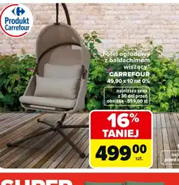 Carrefour Fotel ogrodowy z baldachimem wiszący Carrefour oferta