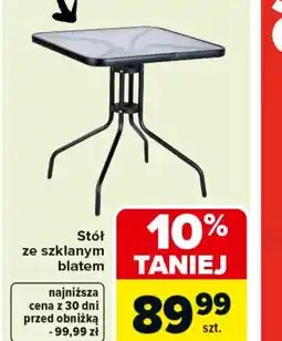 Carrefour Stół ze szklanym blatem oferta