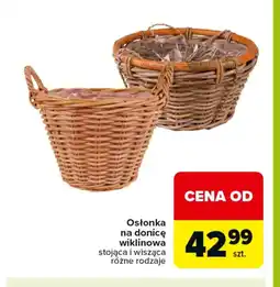Carrefour Osłonka na donicę wiklinowa oferta