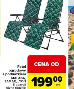 Carrefour Fotel ogrodowy z podnóżkiem oferta