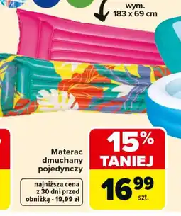 Carrefour Materac dmuchany pojedynczy oferta