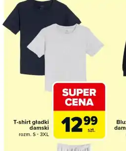 Carrefour T-shirt gładki damski oferta