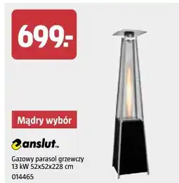 Jula Anslut Gazowy parasol grzewczy 13 kW 52x52x228 cm oferta