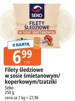 E.Leclerc Filety śledziowe w sosie śmietanowym/ koperkowym/tzatziki Seko oferta
