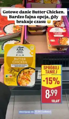ALDI Danie gotowe Butter Chicken w sosie pomidorowo-kokosowym z ryżem oferta