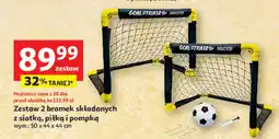 Auchan Zestaw 2 bramek składanych z siatką, piłką i pompką oferta