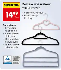 Biedronka Zestaw wieszaków welurowych oferta