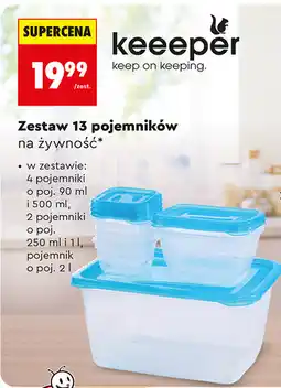 Biedronka Zestaw 13 pojemników na żywność keeeper oferta