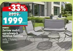 Biedronka Zestaw mebli ogrodowych Goldlux Sunrise sofa, 2 fotele, stolik oferta