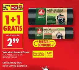 Biedronka Worki na śmieci Zosi: 60 l, 10 szt oferta