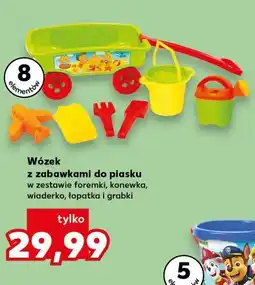 Kaufland Wózek z zabawkami do piasku w zestawie foremki, konewka, wiaderko, łopatka i grabki oferta