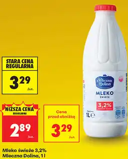 Biedronka Mleko świeże 3,2% Mleczna Dolina oferta