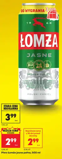 Biedronka Piwo Łomża jasne pełne oferta