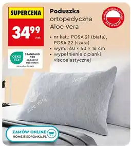 Biedronka Poduszka ortopedyczna Aloe Vera 60 x 40 x 16 cm oferta