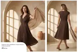 Sinsay Sukienka midi z zakładkami i marszczeniami z wiskozą w groszki oferta