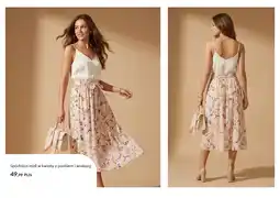 Sinsay Spódnica midi w kwiaty z paskiem i wiskozą oferta