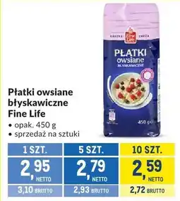 Makro Płatki owsiane błyskawiczne Fine Life oferta