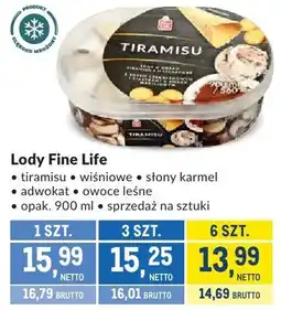Makro Lody Fine Life tiramisu wiśnie słony karmel adwokat owoce leśne oferta