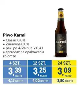 Makro Piwo Karmi Classic 0,0% Żurawina 0,0% oferta