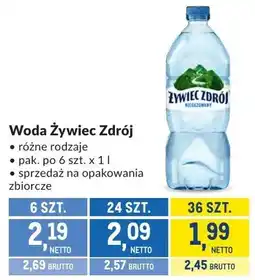 Makro Woda Żywiec Zdrój różne rodzaje oferta