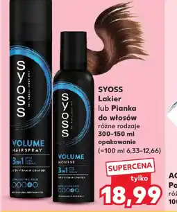 Kaufland Syoss Lakier lub Pianka oferta