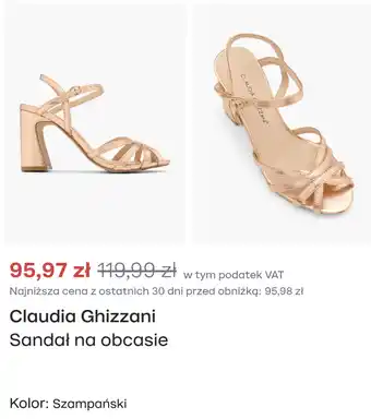 Deichmann Sandał na obcasie Claudia Ghizzani oferta