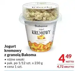 Makro Jogurt kremowy z granolą Bakoma oferta
