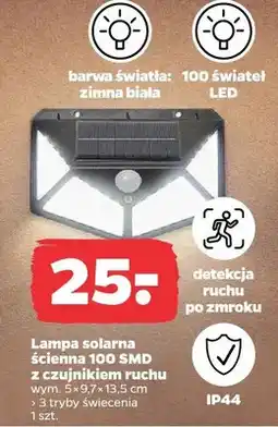 Netto Lampa solarna ścienna 100 SMD z czujnikiem ruchu oferta