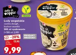 Kaufland Lody wegańskie cookie dough, burbon wanilia 500 ml opakowanie oferta