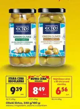 Biedronka Oliwki Ektos, 340 g/180 g: zielone z migdałami, zielone z czosnkiem oferta