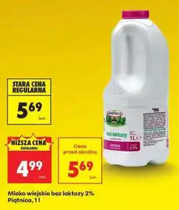 Biedronka Mleko wiejskie bez laktozy 2% Piątnica, 1l oferta