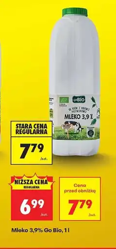 Biedronka Mleko 3,9% Go Bio, 1l oferta