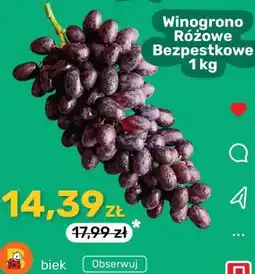 Biedronka Winogrono Różowe Bezpestkowe 1 kg oferta