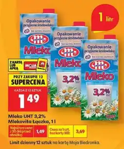 Biedronka Mleko UHT 3,2% Mlekovita Łączka, 1 l oferta
