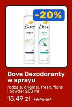 Biedronka Dove Dezodoranty w sprayu oferta
