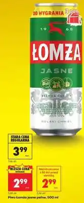 Biedronka Piwo Łomża jasne pełne, 500 ml oferta