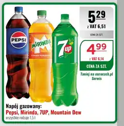 Eurocash Napój gazowany: Pepsi, Mirinda, 7UP, Mountain Dew oferta