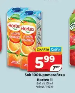 Delfin Sok 100% pomarańcza Hortex oferta