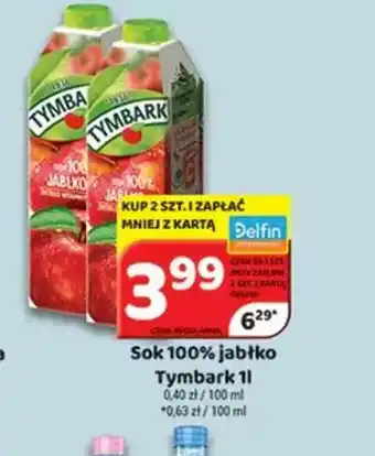 Delfin Sok 100% jabłko Tymbark oferta