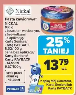 Carrefour Pasta kawiorowa z łososiem wędzonym, z krewetkami oferta