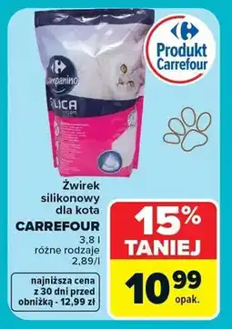 Carrefour Żwirek silikonowy dla kota CARREFOUR różne rodzaje oferta