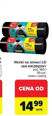 Worki na śmieci poj. 160 l 10 szt. kolor czarny