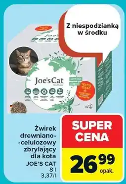 Carrefour Żwirek drewniano-celulozowy zbrylający dla kota JOE'S CAT 16l 3,37l oferta