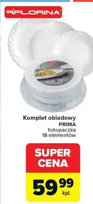 Carrefour Komplet obiadowy PRIMA fiolopaszcza 18 elementów oferta