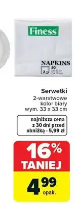Carrefour Serwetki 2-warstwowe kolor biały oferta